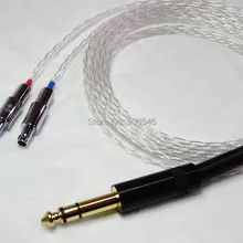 2,5 м 8 футов ручной работы 8-ядерный плоский оплетка OCC посеребренный кабель для наушников обновление для SENNHEISER HD800