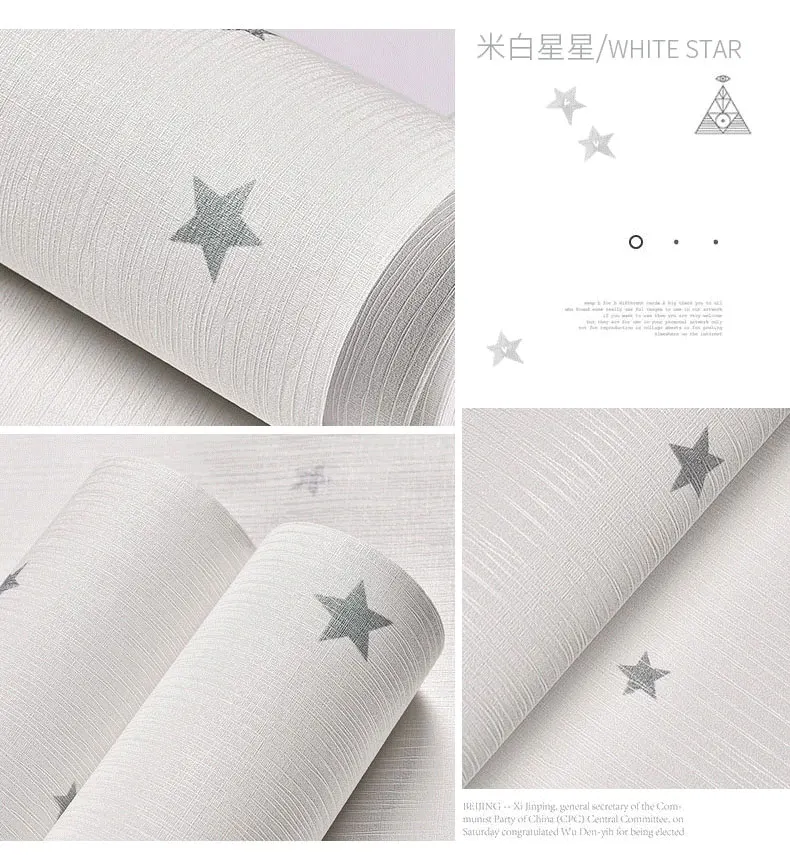 parede 60cm sala estar papel de parede estrela