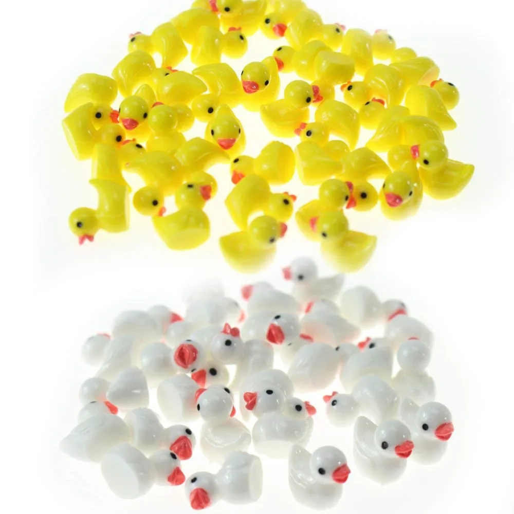 

20 Pcs multiple Cute miniature Figurine ornaments yellow white ducklings Figurine for Easter Slime Charms fairy garden supplies