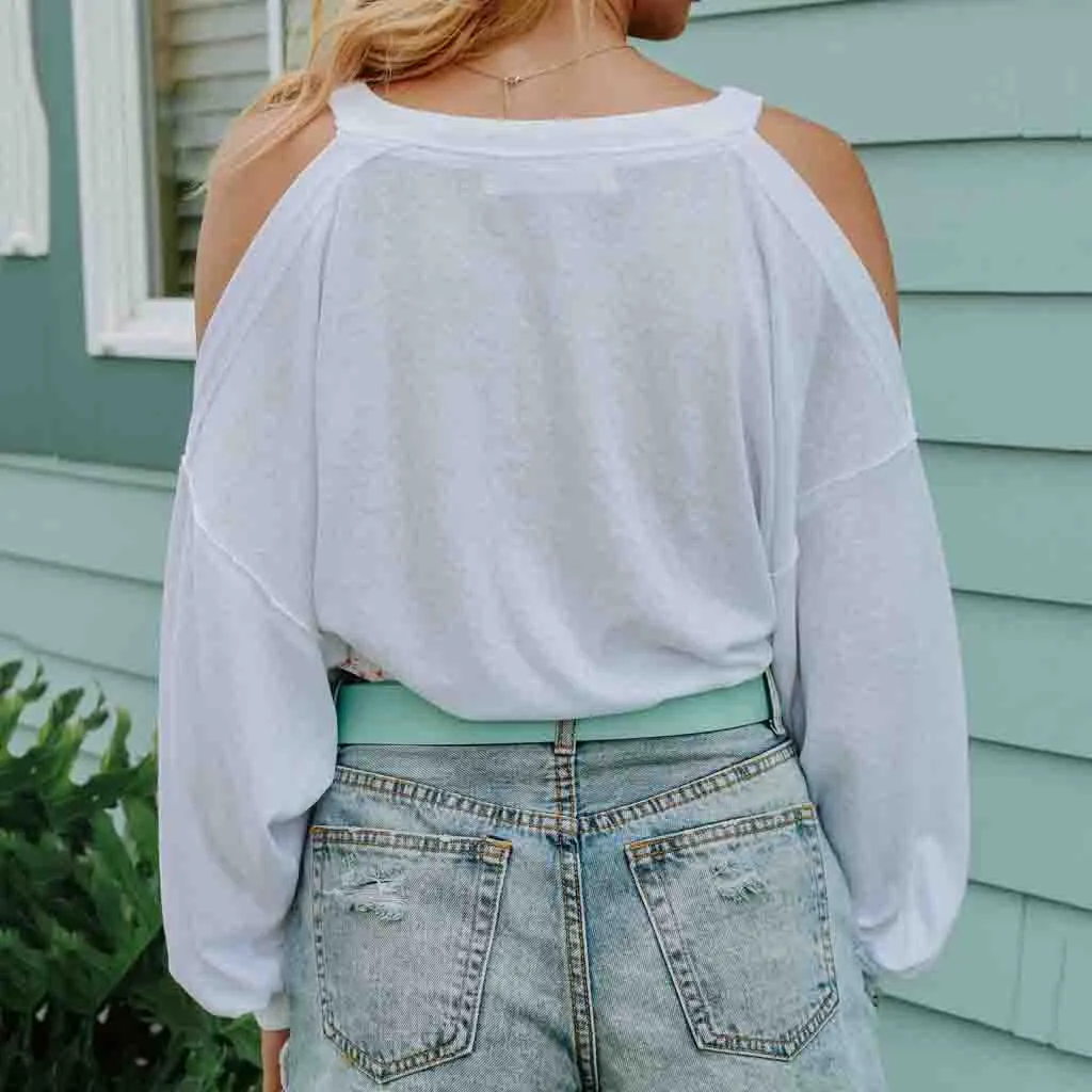 SAGACE Solid White Women T Shirt Tops Blous Long Sleeve Casual Loose Summer Long Sleeve Tops Ladies High Quality Sweatshirt