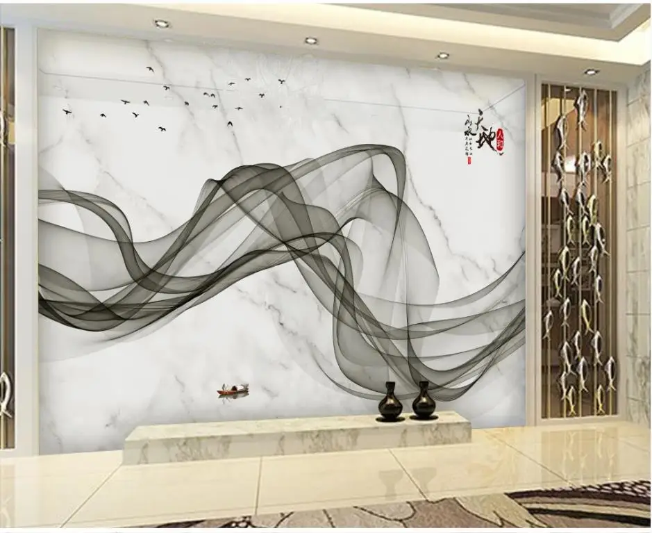 Modern minimalistic abstract lines jazz white marble mural wall mural 3d wallpaper 3d wall papers for tv backdrop Modern minimalistic abstract lines jazz white marble mural wall mural 3d wallpaper 3d wall papers for tv backdrop