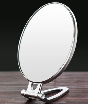 

Fashion Retro Desktop Makeup Mirror Creative Double-sided Handle Mirror Personality Simple Portable Folding Wall Mirror Q425