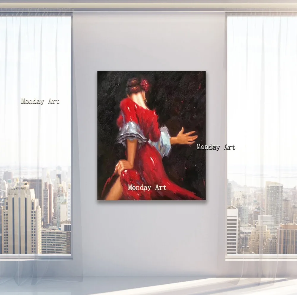 e Large-size-Paintings-For-Living-Room-Wall-The-pretty-gir-oil-painting-Hand-Painted-Canvas-Art
