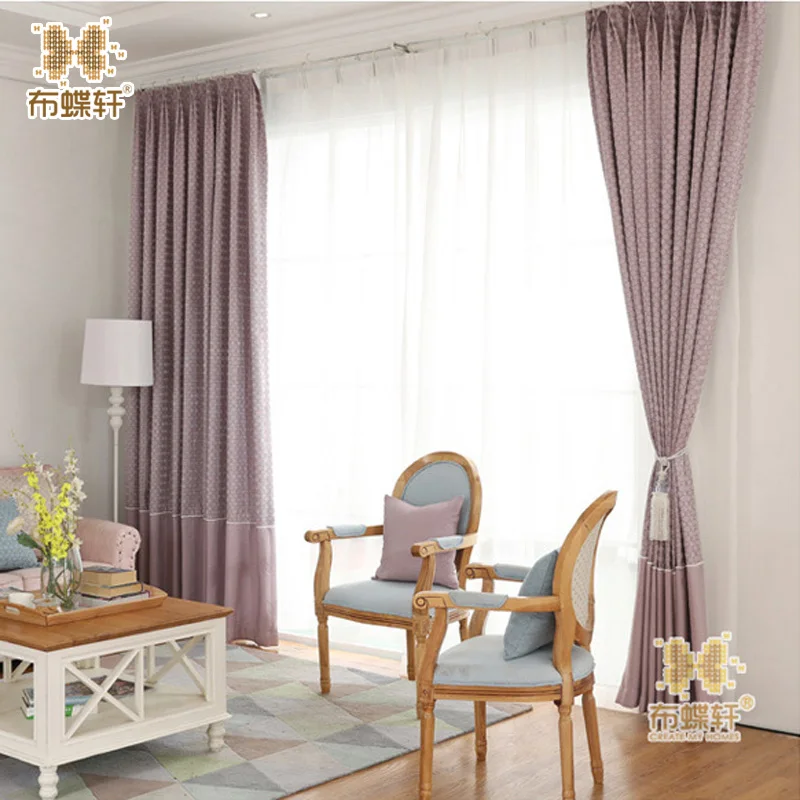 

New Arrival Modern Light Red Solid Classic Grain Jacquard Thick Fabric Drapes Blackout Blinds Window Curtains for Living Room L