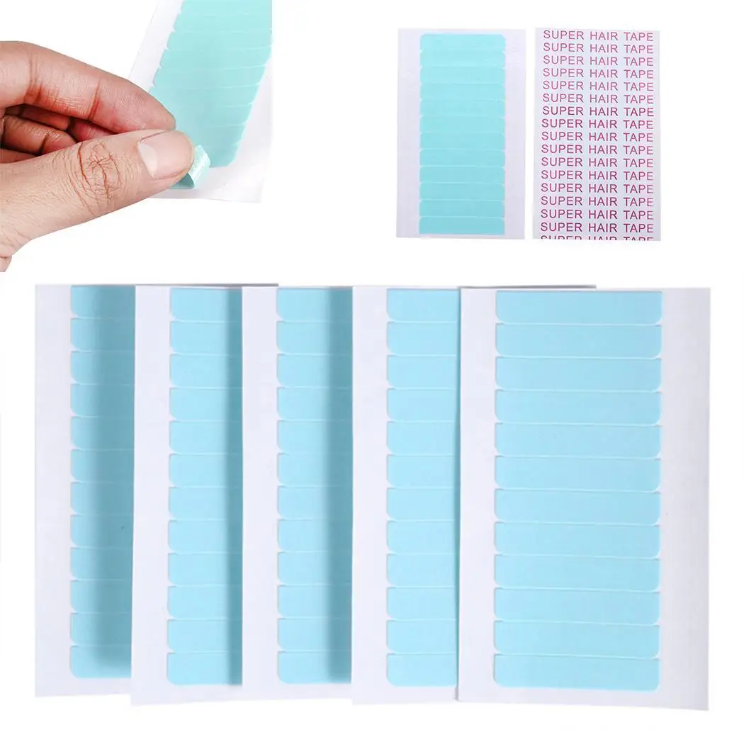 12pcs/Sheet Hair Tape Adhesive Glue Double Side Tape Waterproof For Lace Wig Hair Extension Tool