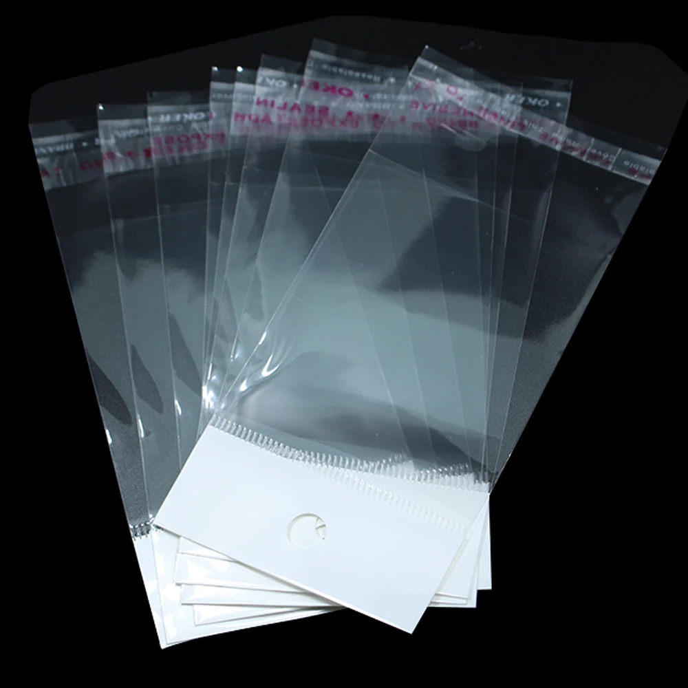300 шт./лот 12 см* 20 см Ясно самоклеющиеся Печать Пластик мешок OPP поли мешок упаковка события сумка с отверстием подвесить