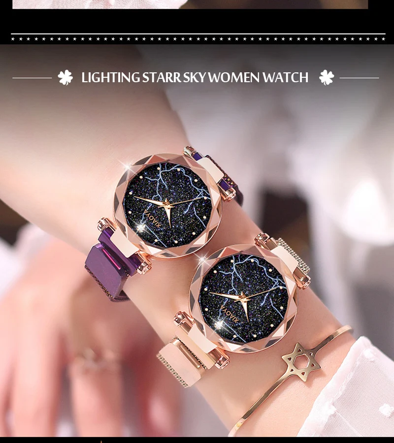 Женские наручные часы магнитные звездное небо женские наручные часы Роскошные розовое золото женские кварцевые часы reloj mujer relogio feminino