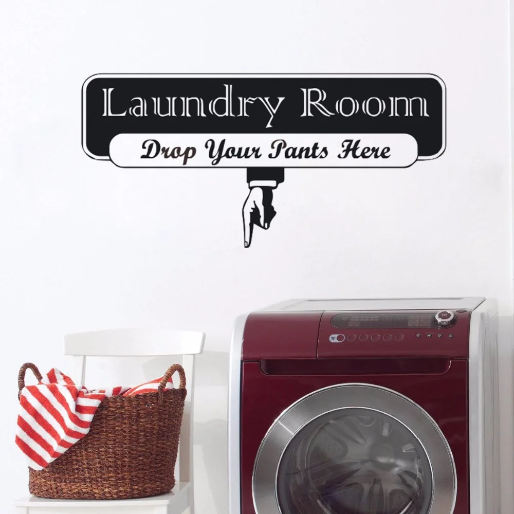 Laundry Room Wall Sticker Drop Pants Here Quote Wall Vinyl Decals