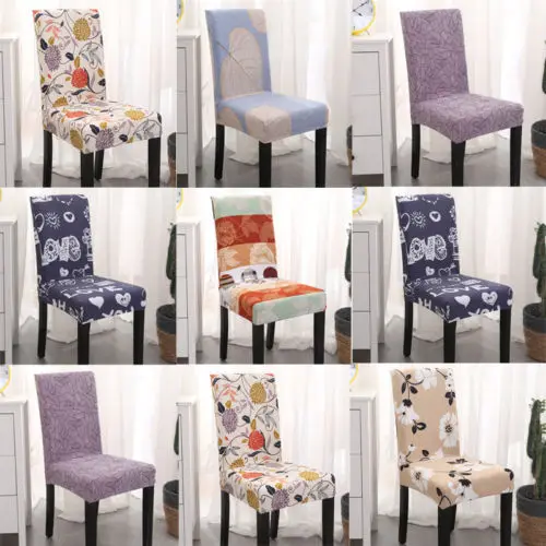 

Home Chair Cover Removable Elastic Stretch Slipcovers Dining Room Chair Cases Seat Cover Decor