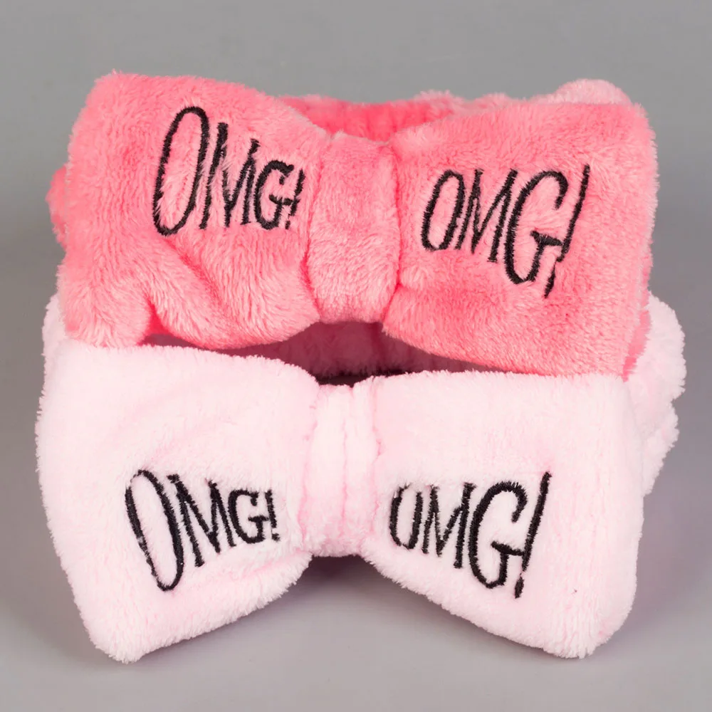 

Women Makeup Coral Fleece OMG Headband Wash Face Soft Hair Holder Elastic Top Knot Hairbands Girl Headwear Hair Accessories