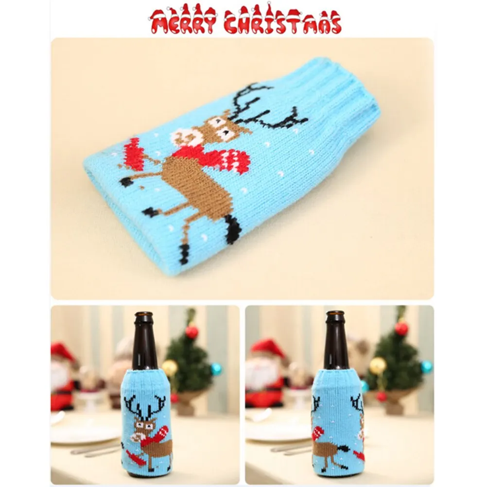 Рождественский набор бутылок для вина конфеты подарочные сумки пивная Крышка колпачок одежда кухня украшение на год Рождество ужин вечеринка