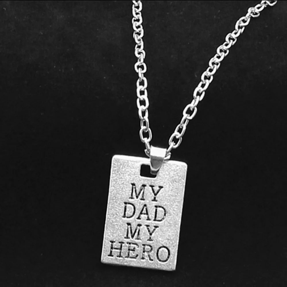 2018-FASHION-Father-s-Day-Gift-My-Dad-My-Hero-Rectangle-Pendant-Necklace-Charm-Men-Fashion (2)