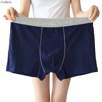 

Plus Size Boxers Men Underwear Cotton Male Panties Comfortable Breathable 4XL~6XL Underpants Boxer Blue Black Gray Color