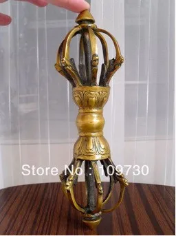 

00411 Tibetan bronze Dorje statue statue*@@exorcism