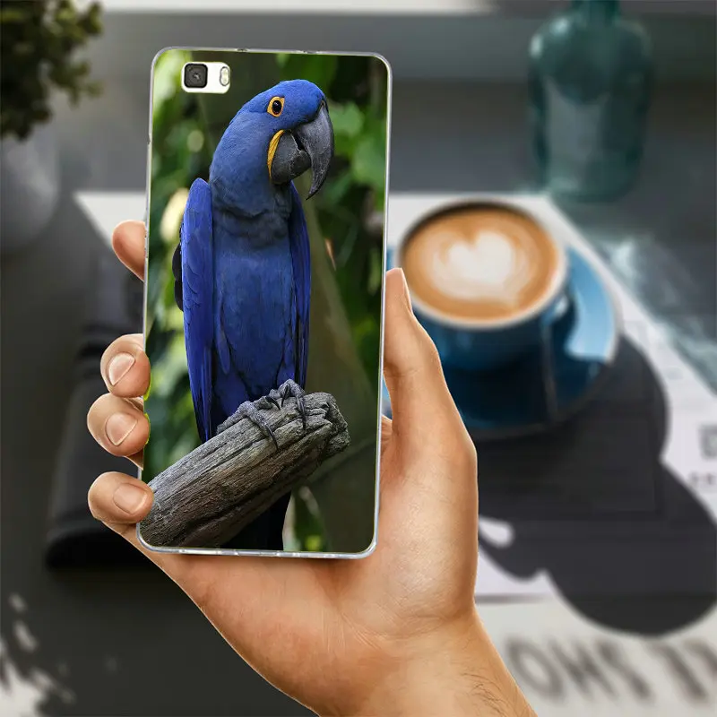 Попугай Ара птица Акварель мягкий чехол для телефона Huawei P8 P9 P10 P20 Lite Коврики 10 Pro Y5