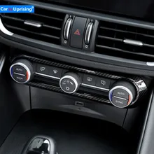 Для Alfa Romeo Giulia Stelvio углеродное волокно ABS Хром Центр Кондиционер Регулировка рамка отделка наклейки аксессуары