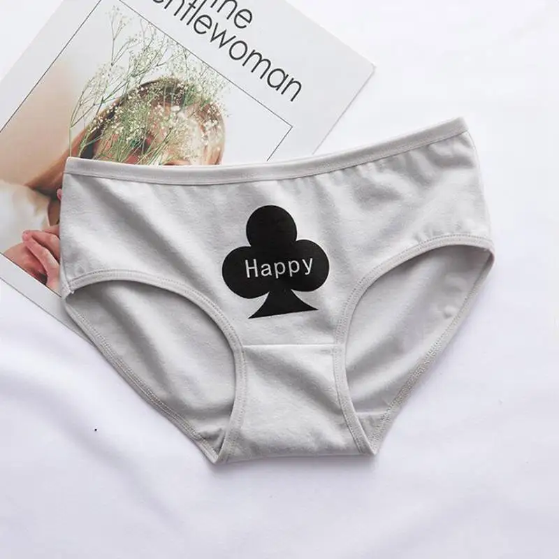 2019 Heart Panties for Women Cotton Letters Print Underwear Ladies Sexy Lingerie Girls Briefs Female Underpants Cartoon Panties