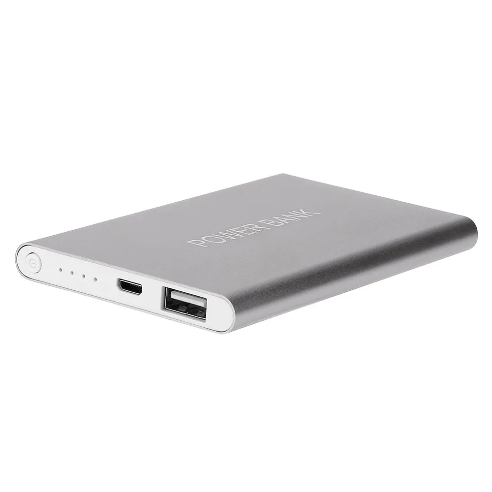 New Brand Ultrathin 6000mAh Portable USB Battery Charger Power Bank for Iphone Smart Cell Phones Includes A Charging Cable