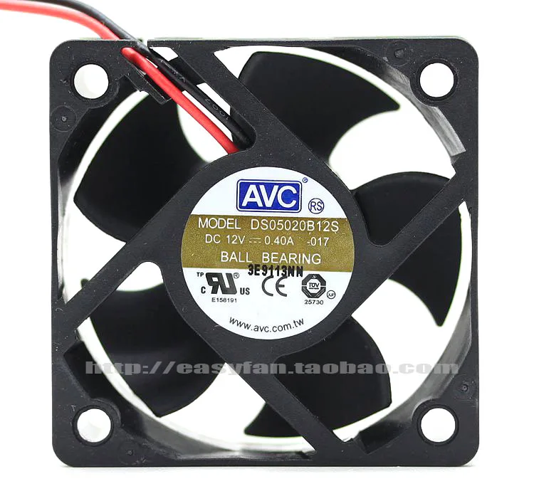 Вентилятор Охлаждения AVC DS05020B12S 5 см с двойным шариковым подшипником 5020 5 см