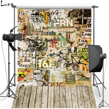 

MEHOFOTO Doodle Wall Vinyl Photography Background For Wood Floor New Fabric Flannel Background For Newborn Photo Studio 2524