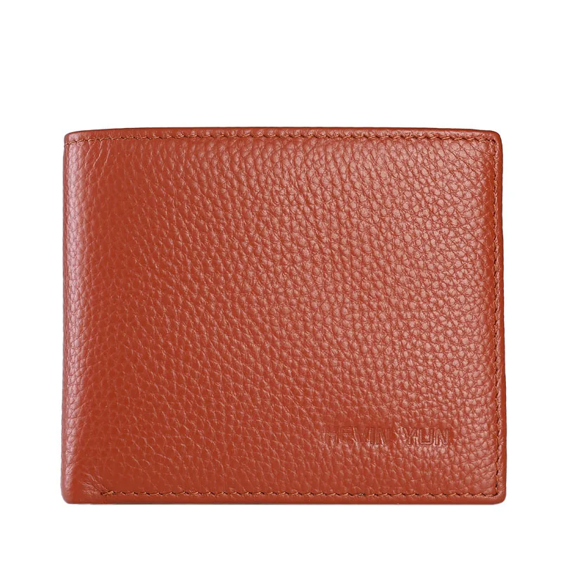 Men's Genuine Leather Bifold Wallet - Short Design with ID and Credit Card Holder