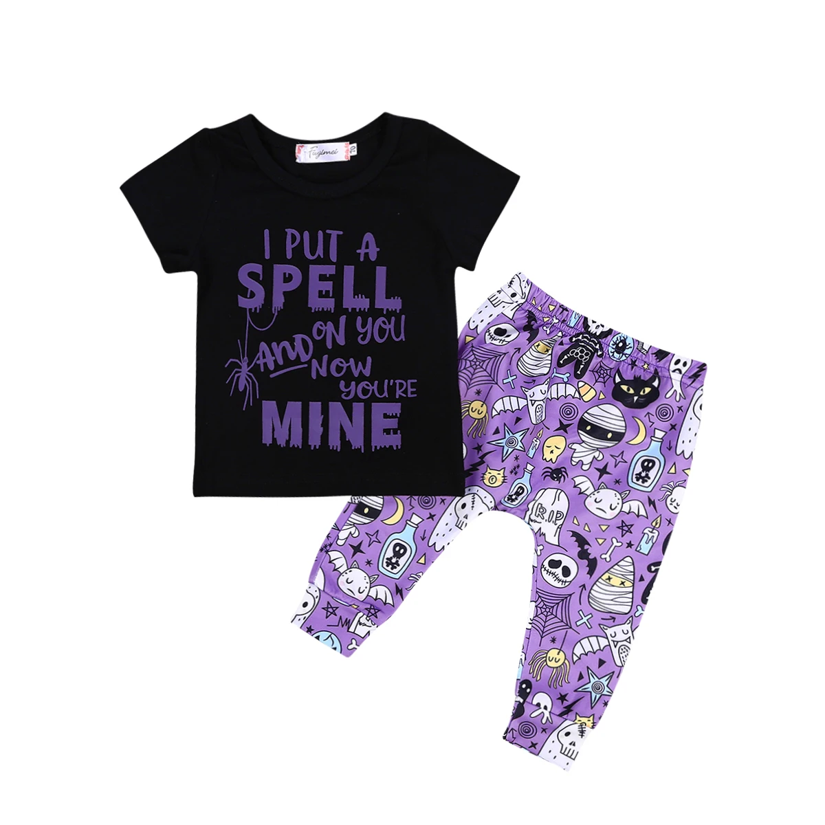 

Baby Boy Girl Halloween Coming Home Outfit Tops+Cartoon Pants 2pcs Outfit Set