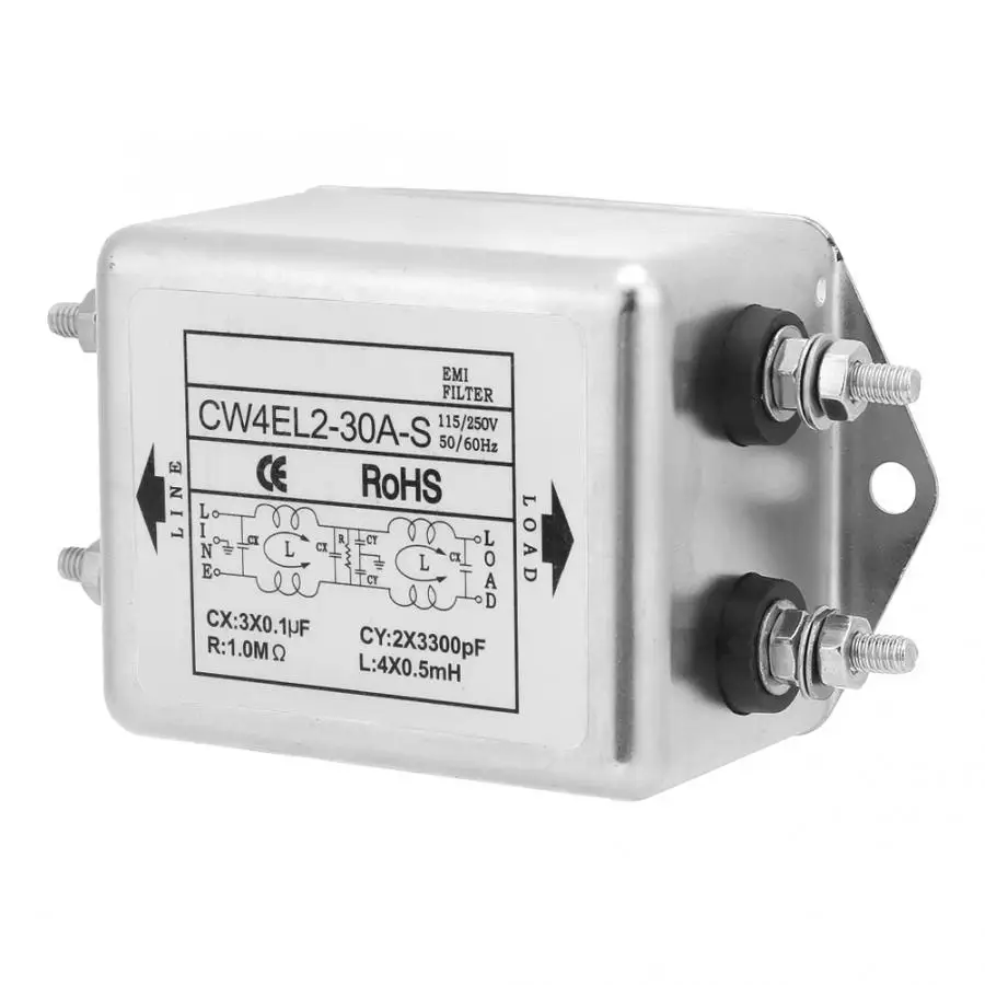 CW4EL2 30A S однофазный мощный EMI фильтр источник питания 115 В/250 В 50/60 Гц