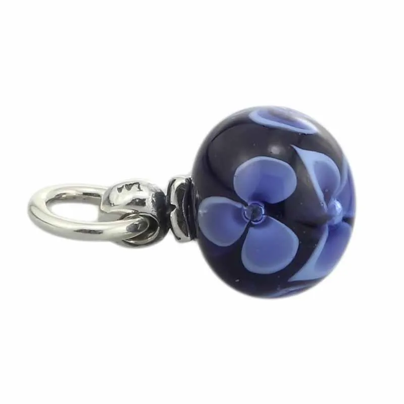 

Solid 925 Sterling Silver Flower Tassel Charms Beads Fits European Brand Troll 3.0mm Bracelet Jewelry