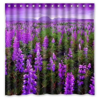 

lavender Waterproof Shower Curtain Home Bathroom Curtains with 12 Hooks Polyester Fabric Bath Curtain