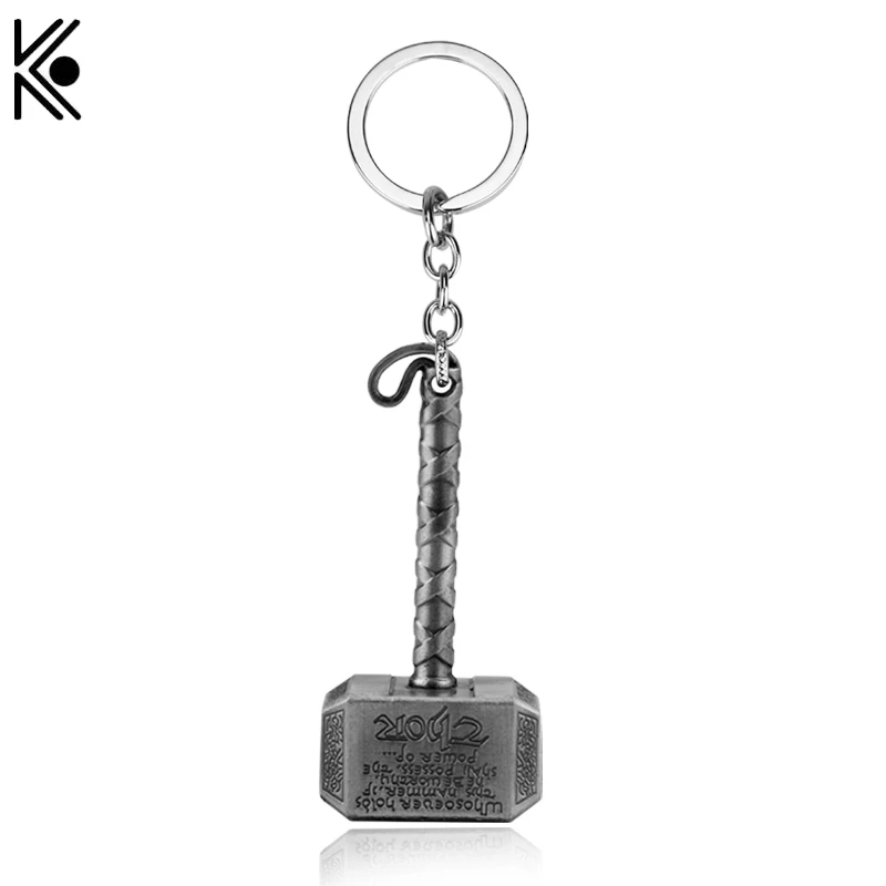 

The Avengers Key Chain Thor Hammer Mjolnir KeyRings Gift Chaveiro Car Keychain Jewelry Game Key Holder Souvenir Thor's hammer