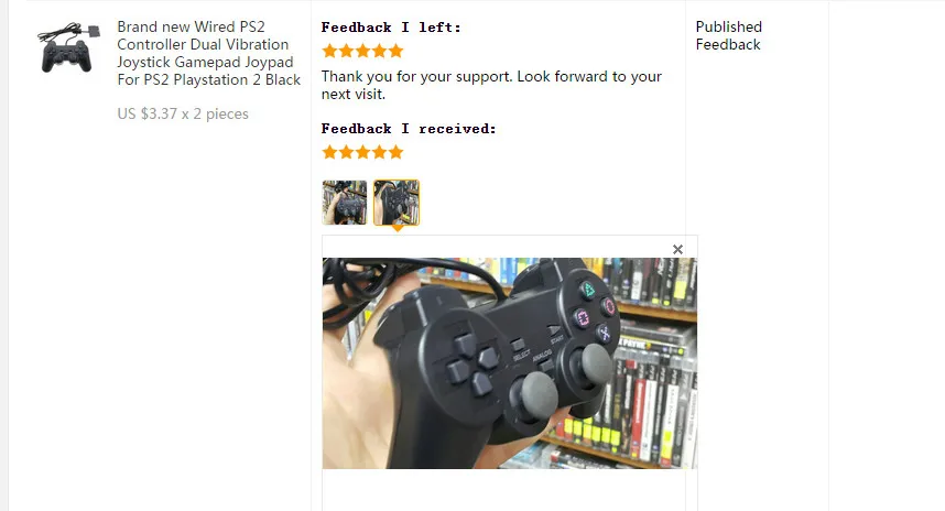 Brand new Wired Gamepad For PS2 with Vibration Joystick Gamepad Joypad For PS2  For Playstation 2 Black