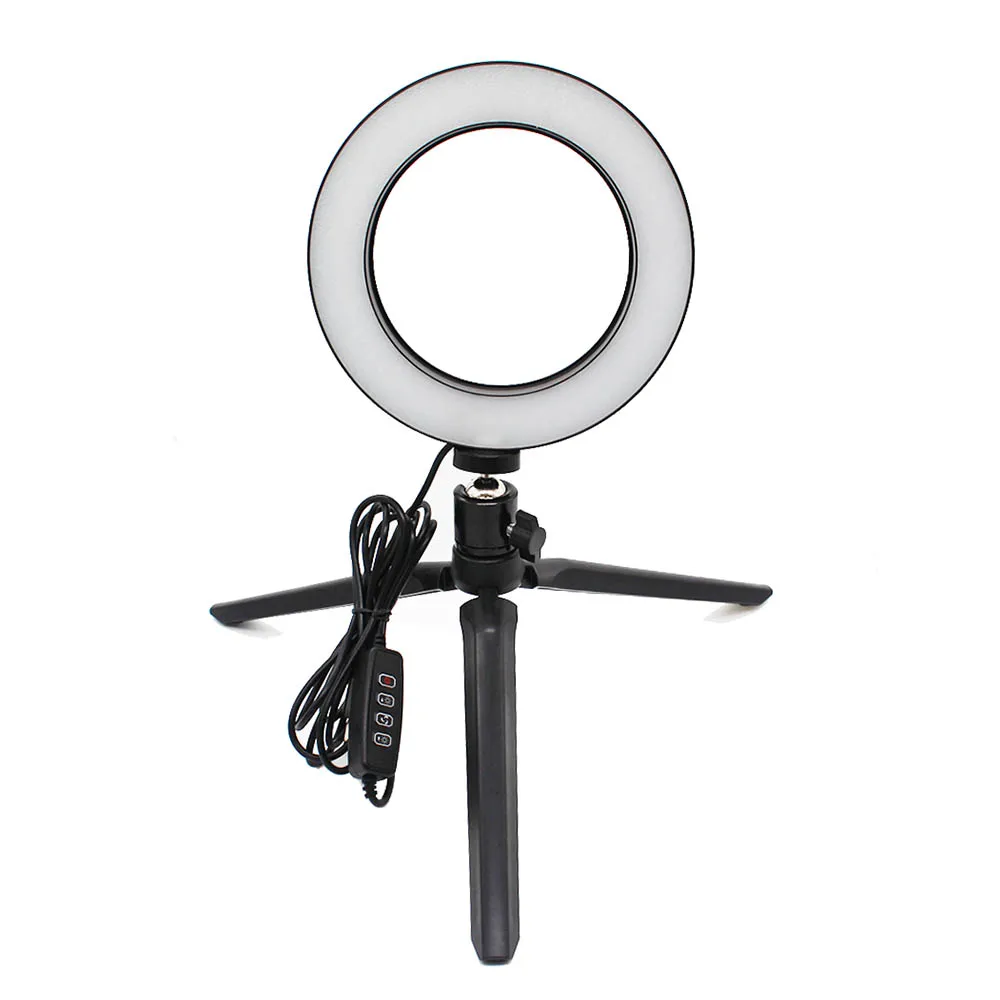 

Small LED Selfie Ring Light 3-Light Mode 10-Level Brightness for Cell Phone Smartphone DSLR Camera Lighting Live Stream Makeup