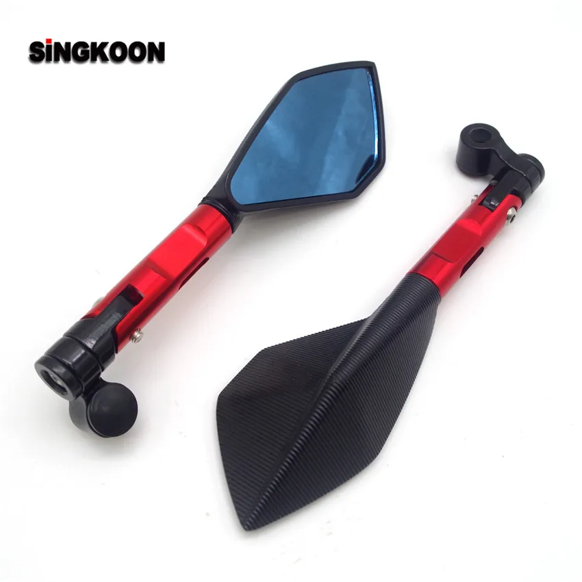 

8 10mm universal cnc motorcycle mirrors Blue Lens Rearview Side Mirror FOR benelli trk 502 bmw f800r hyosung Yamaha vfr 800
