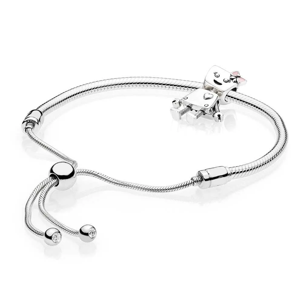 

100% 925 Sterling Silver Bella Bot Bracelet Set Fit DIY Original Charm Bracelets Jewelry A Set Of Prices