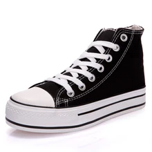 Hot Sale@ 2016 Spring Canvas Espadrilles Women Flats Chaussures Platform High Tops Height Increasing Shoes Lace Up Zapatos Mujer