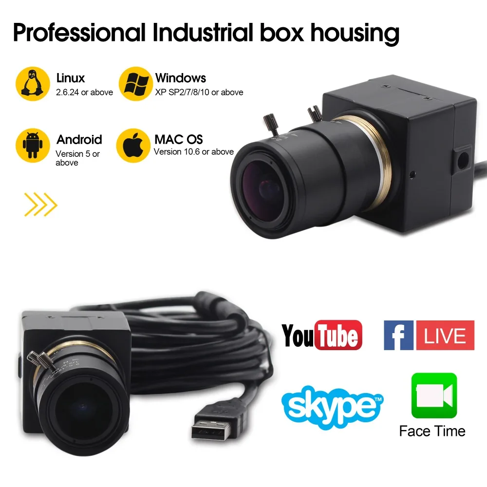 8MP USB камера видео веб-камера Mjpeg 3264X2448 2,8-12 мм/5-50 мм ручной объектив с переменным фокусным расстоянием sony IMX179 мини 3 м кабель usb камера
