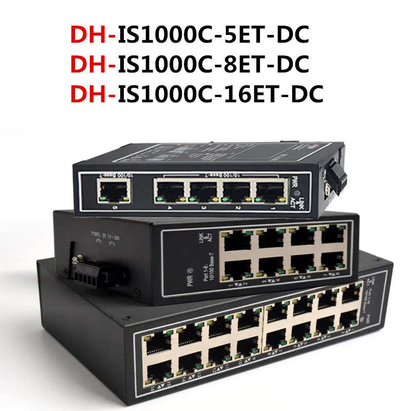 Промышленный Коммутатор Dahua POE для IP камеры 10/100 Мбит/с Ethernet порты с поддержкой Wi Fi