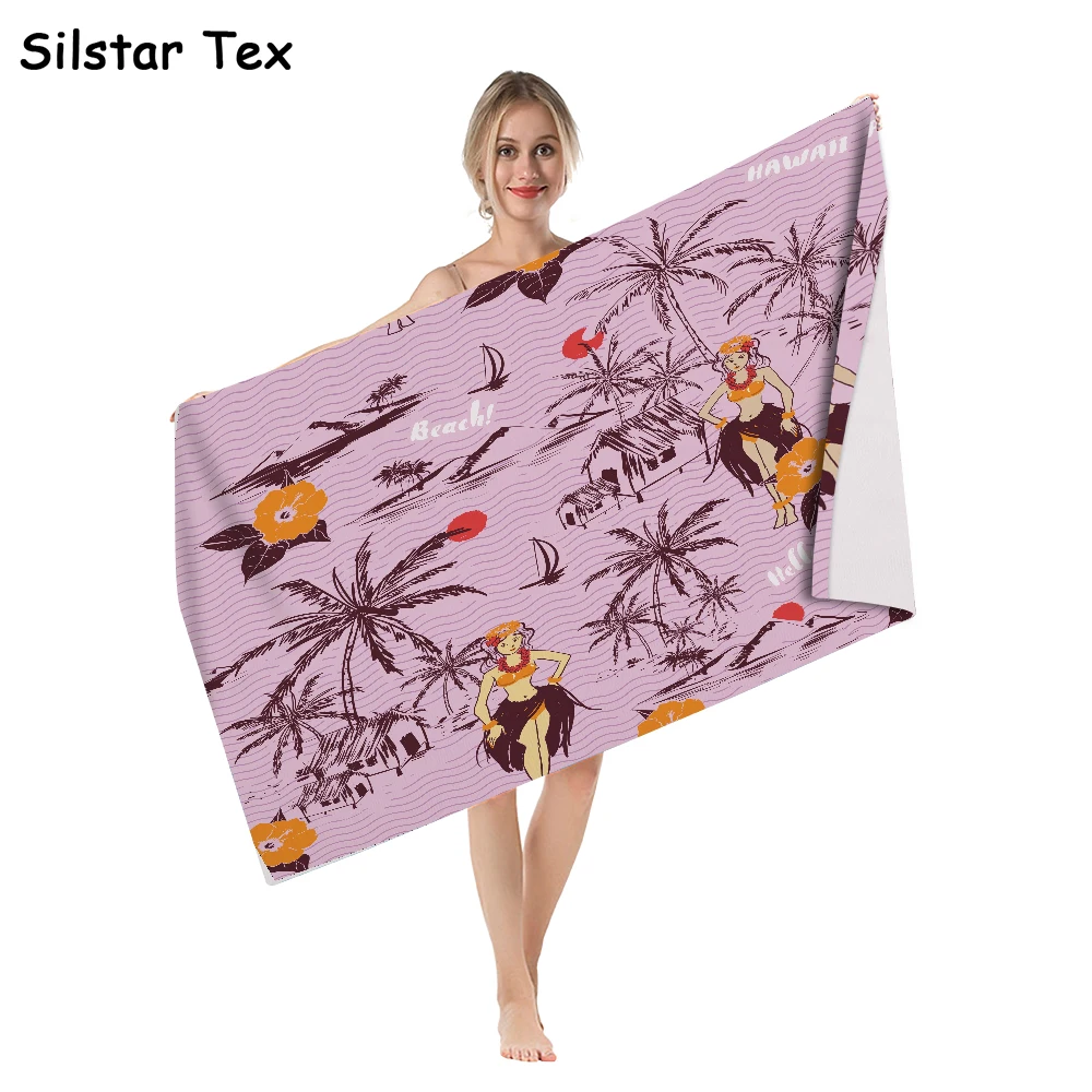 

Silstar Tex Summer Printing Towels Best Quality Bath Towels Pink And Blue Soft Microfibra Toalla Drop Ship