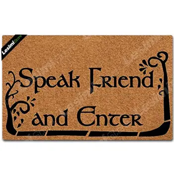 

Doormat Cute Floor Pad Speak Friend and Enter Door Mat Decorative Home Indoor Outdoor Printed Kitchen Bathroom Doormat 18"x30"