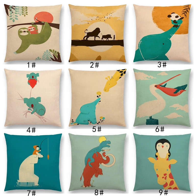 

Hot sale Newest Fashion Nordic Style Sloth Elephant Polar bear Cushion Cover Home Pillow Case Linen Cotton Pillows Covers a0016