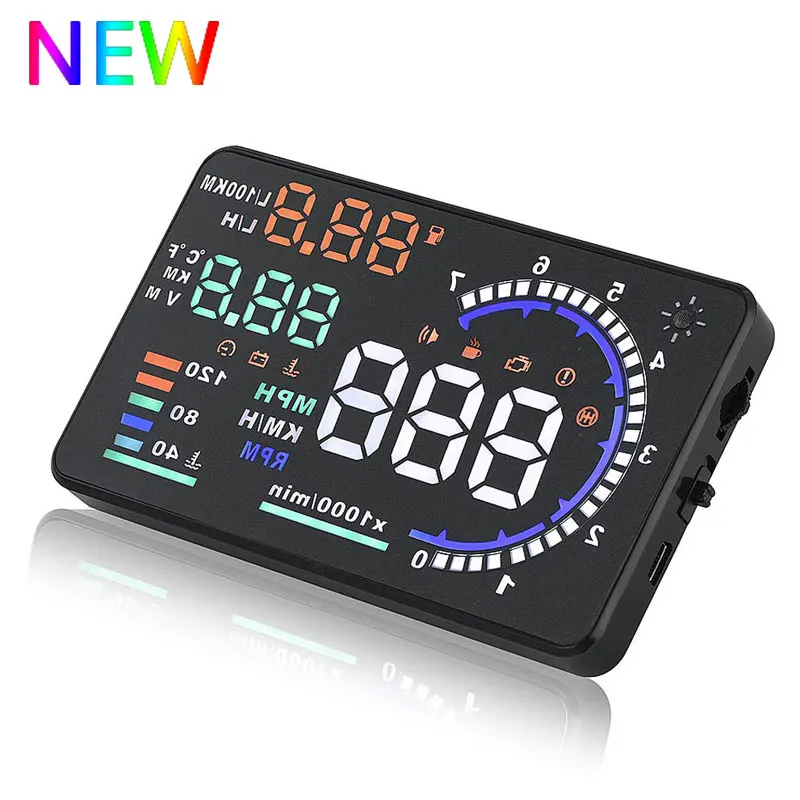 

5.5" Car HUD Head Up Display OBD2 Display Windscreen OBD Scanner Over Speed Warning Car Speed Projector computador de bordo