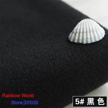 

5# black 1 meter one side brushed Imitation woolen garment fabric for DIY colthes overcoat skirt suit dress material