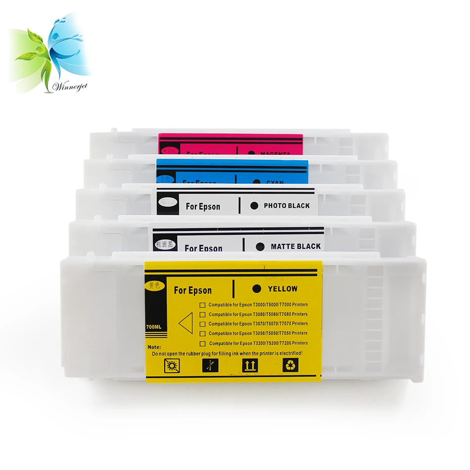 

700ml disposable inkjet printer cartridge full with pigment or sublimation ink compatible for epson sc-t3270 printer