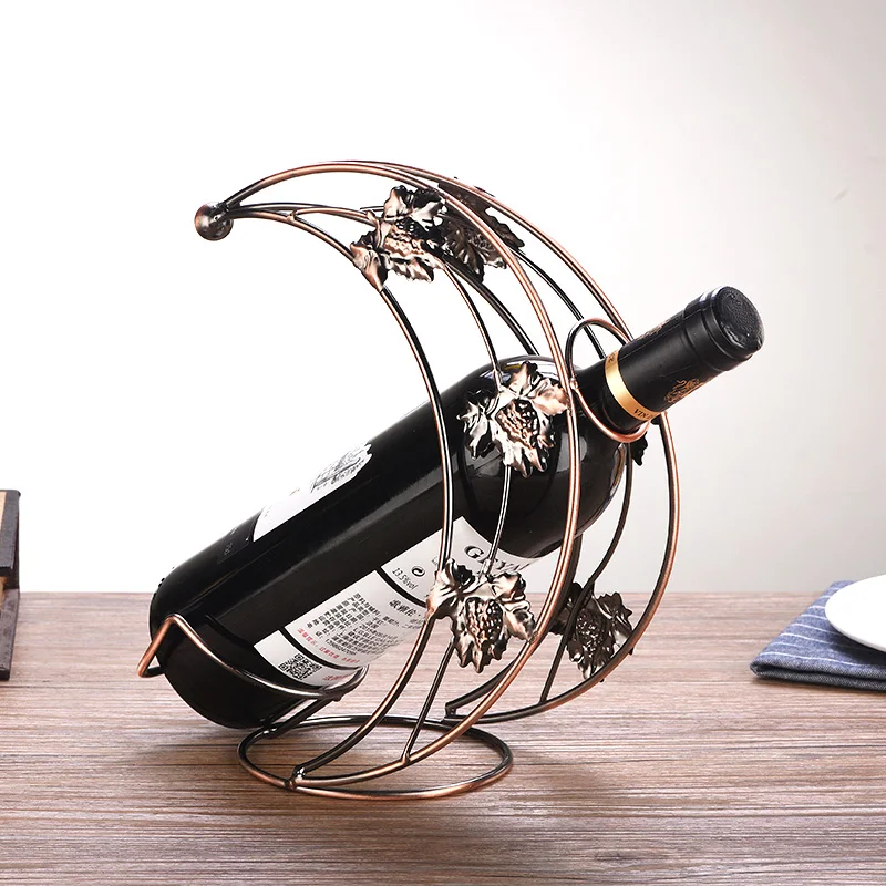 New Creative Metal Wine Rack Artwork Wine Holder Creative Wine Bottle Stand Practical Decoration Bracket