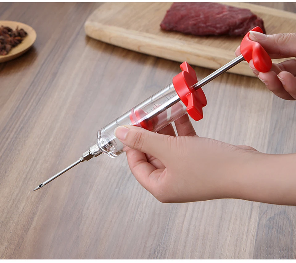 Multi- function Condiment syringe flavoring condiment red wine syringe meat injectors 21.5*7*3.5CM