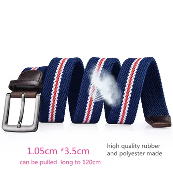 

2019 brand new men canvas high elastic belt top rubber polyester stretch elastic CORREA belts