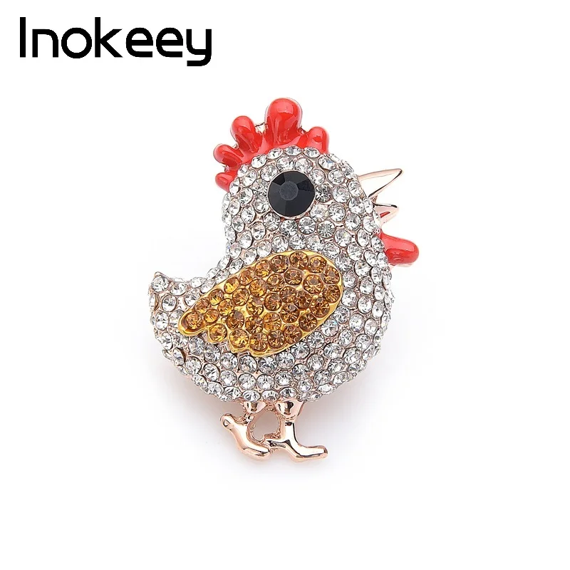 

Inokeey Full Rhinestone Yellow Chick Animal Cute Brooch Pins For Women and Children Fashion Jewelry Accessories