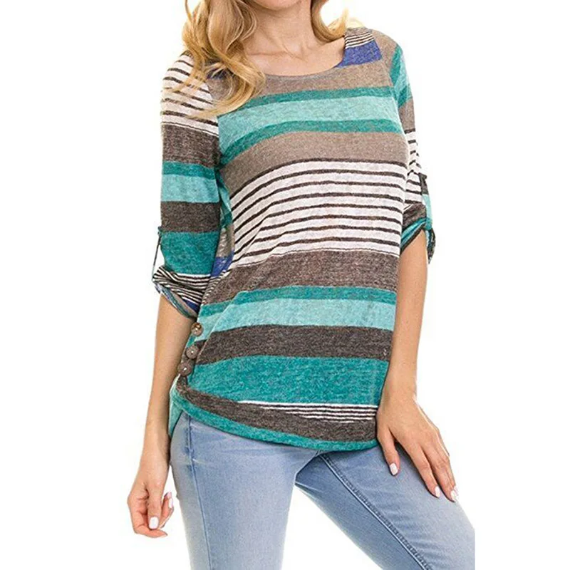 2017 Female T-shirt Plus Size Women's Top Clothes for Pregnant Women Striped Fashion t shirts Maternity Button Sleeves Clothing 2017 Female T-shirt Plus Size Women's Top Clothes for Pregnant Women Striped Fashion t shirts Maternity Button Sleeves Clothing