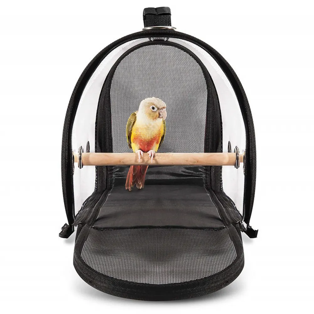

Hot Lightweight Bird Carrier Cage Transparent Clear PVC Breathable Parrots Travel Bag XJS789