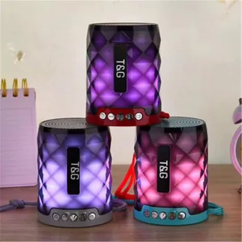 

2019 Newest TG 155 Mini Bluetooth Speaker with LED Light Wireless Portable Loud Speaker Support Handsfree Call TF Card USB Disk